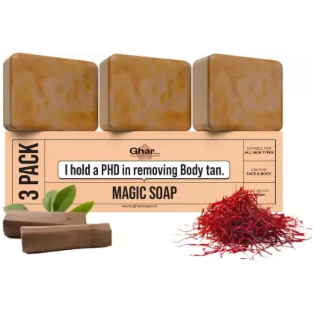 GharSoaps Wood And Saffron Soap