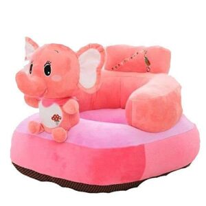 Baby Sofa Seat or Rocking Chair for Kids Upto 2 Years Soft Plush Cushion Back Supporter Sofa, (Elephant Shape) (Pink Color)