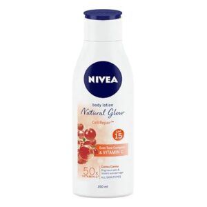 Natural Glow Cell Repair 200ml Body Lotion | SPF 15 & 50 X Vitamin C for Summer Protection |With Camu Camu & Acerola Cherry Extracts