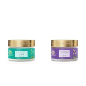 Pure Aloe Vera Light Hydrating Gel, 50g & Forest Essentials Revitalising Kashmiri Walnut Gel Scrub, 50g