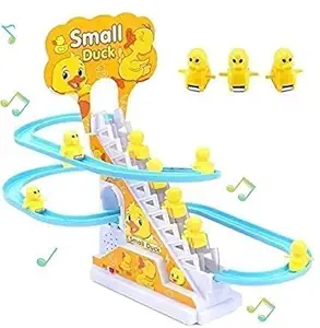 Duck Track Toys for Kids - Small Ducks Stair Climbing Toys for Kids, Escalator Toy with Lights and Music - 3 Duck Included