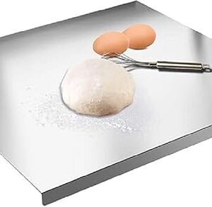 Stainless Steel Chopping Board for Kitchen | Counter Top Multipurpose Worktop Platform - 41x31 cm Heavy Duty With Round Edge