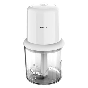 Havells Coral Chopper for Kitchen Use | Portable | Electric Vegetable Chopper | Powerful 200 Watt Motor | 750ml Bowl | One Touch Press | One Speed | White | 2 Year Warranty
