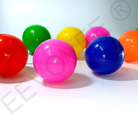 50 Pcs 6 cm Soft and Safe Multi Colour Plastic Pool Balls for Kids.8 Colorful Balls for Kids Soft Edged Ball - Image 3