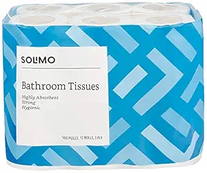 3 Ply Toilet Paper/Tissue Roll - 12 Rolls (160 Pulls Per Roll)