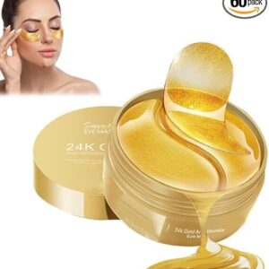 Anti Wrinkle Eye Serum Patch| Treats Dark Circles, Fine Lines And Wrinkles | Enriched With Collagen And Aloe Vera Extract | Shade -Gold, 60 Pcs