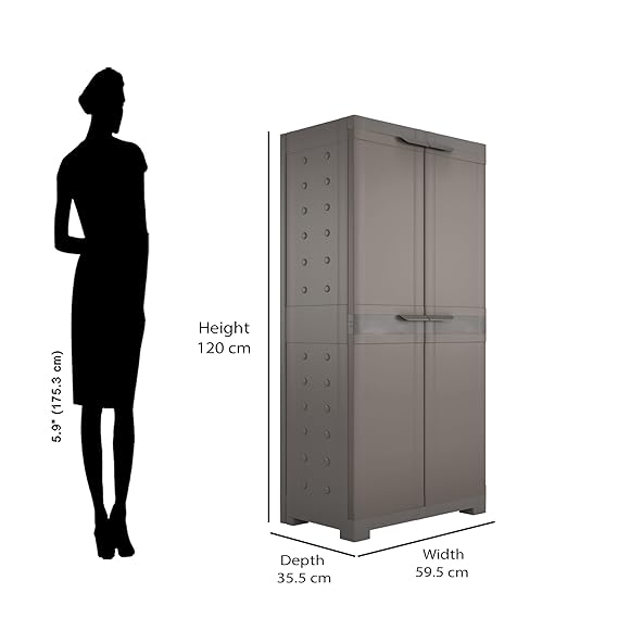 Nilkamal Freedom Large 18 (FMSC18) Shoe Rack Plastic Cabinet with Dustproof Door – Shoe Rack for Home, Chappal Stand for Home Indoor & Outdoor, Shoes Rack Plastic with Door (Weather Brown) - Image 3