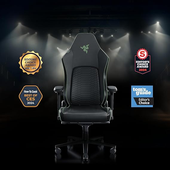 Razer Iskur V2 Gaming Chair: Adaptive Lumbar Support - Adjustable Lumbar Curve - High Density Foam Cushions - Reactive Seat Tilt &152-degree Recline - 4D Armrests - Fabric - Dark Grey - Image 2