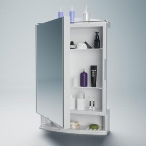 Happer Plastic Premium Multipurpose Wall Mounted Storage Cabinet with Mirror