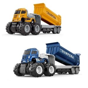 Alokik Enterprise 1:43 4WD Diecast Alloy Transport Dumper Big Truck Toys with Friction Powered Miniature Car Vehicle Toy for Kids, Boys and Girls Best Gift Truck Toys (Pack of 1)