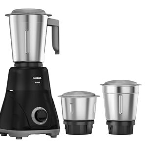 Havells Pulse 500 Watt Mixer Grinder with 3 Jars | 400ml, 800ml, 1.2L Leak Resistant Jars | 3 Speed Settings | Heavy Duty ABS Body with SS Blades & Jars | Air Vent Technology | Black