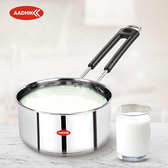 Stainless Steel Sauce Pan/Milk Pan | BIS-Approved I 14cm I 800ml I Silver - Image 4