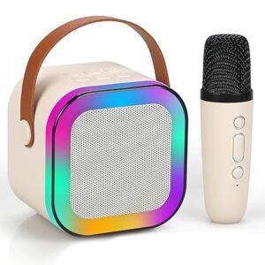 Portable Bluetooth Wireless Speaker with Wireless Mic || Birthday Gifts for Girls & Boys || Speaker for Kids with Mic (Multicolor) - 1Mic only