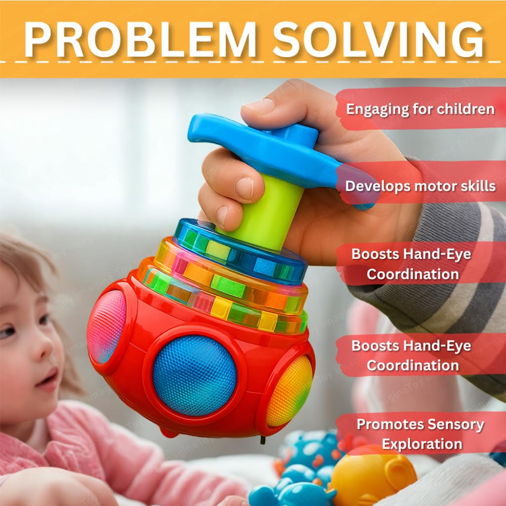Toy Imagine Gyro Magic Lattoo Toy for Kids – Musical Light-Up Spinning Top Toy with Sound - Image 9