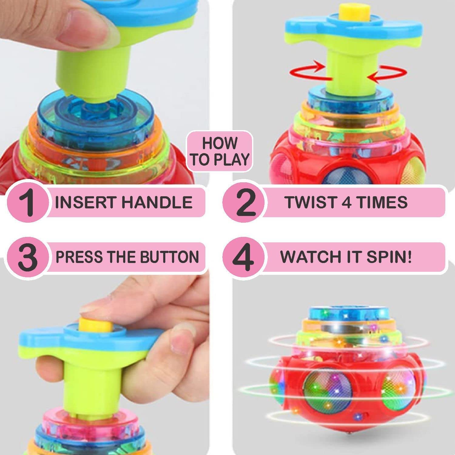 Toy Imagine Gyro Magic Lattoo Toy for Kids – Musical Light-Up Spinning Top Toy with Sound - Image 3