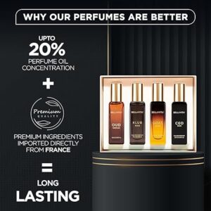 Luxury Long Lasting Perfume Gift Set for Man | 4x20ml | Gifts for Men | Woody, Citrusy, Oud, Premium Fragrance Scent | KLUB, OUD, CEO, G.O.A.T