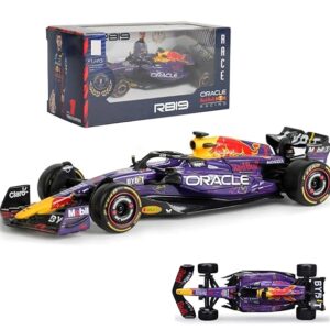HTLNUZD 2024 Bbuago 1/43 LVF1 RB19#1 Formula Alloy Racing Car for Las Vegas RB19 Die Cast Adult Luxury Vehicle Collection (Color Box Version)
