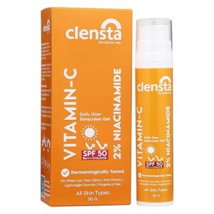 Daily Glow Sunscreen Gel Spf 50 Pa++++ With Vitamin C, Niacinamide & Squalane, Uva/Uvb Filters - No White Cast, Lightweight & Anti-Tan Formula|