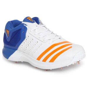 Adidas AdiPower Vector Mid Cricket Shoes (White/Orange/Blue)