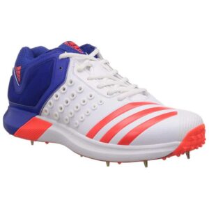 Vector Mid-Cut Cricket Shoes (White/Solred/Blue)