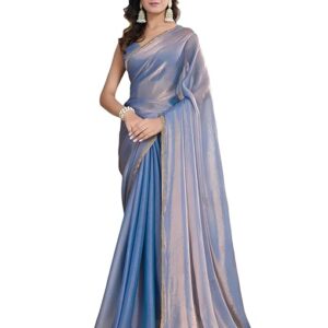 Women's Soft Zimmy Choo Fandy Silk Saree With Hand Work Lace Boarder & Comes With Unstitched Blouse Piece
