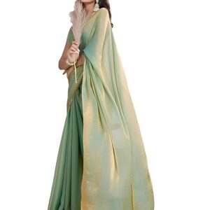 Women's Soft Zimmy Choo Fandy Silk Saree With Hand Work Lace Boarder & Comes With Unstitched Blouse Piece