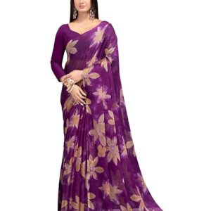 Vareli Floral Print Nara Chiffon Saree 59599