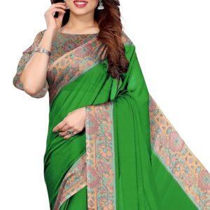 FASHION Women's Stylish Chiffon Floral Printed Saree with Blouse Piece