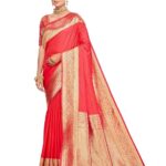 Banarasi Silk Jacquard Saree Rich Pallu and Zari Border with Unstitched Blouse Piece