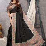 FASHION Women's Stylish Chiffon Floral Printed Saree with Blouse Piece