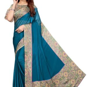 FASHION Women's Stylish Chiffon Floral Printed Saree with Blouse Piece