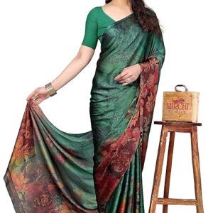 FASHION Women's Stylish Chiffon Floral Printed Saree with Blouse Piece