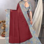 FASHION Women's Stylish Chiffon Floral Printed Saree with Blouse Piece