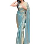 Women's Soft Zimmy Choo Fandy Silk Saree With Hand Work Lace Boarder & Comes With Unstitched Blouse Piece