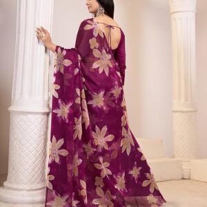 Vareli Floral Print Nara Chiffon Saree 59599