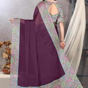 FASHION Women's Stylish Chiffon Floral Printed Saree with Blouse Piece